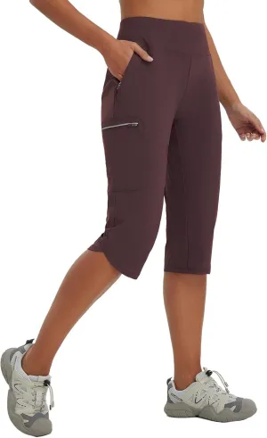 baleaf Women's 17'' Capri Pants Lighweight Cargo Capris Quick Dry Zipper Pockets Hiking Biking Casual Outdoor