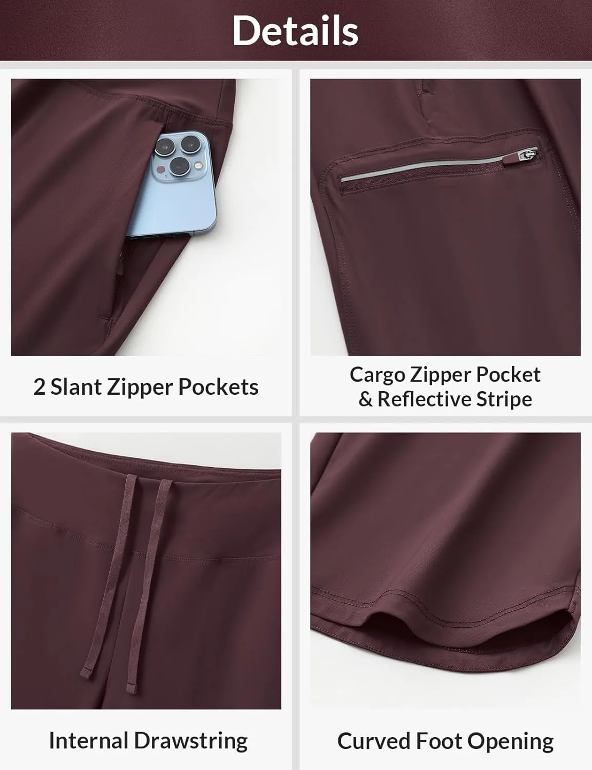 baleaf Women's 17'' Capri Pants Lighweight Cargo Capris Quick Dry Zipper Pockets Hiking Biking Casual Outdoor