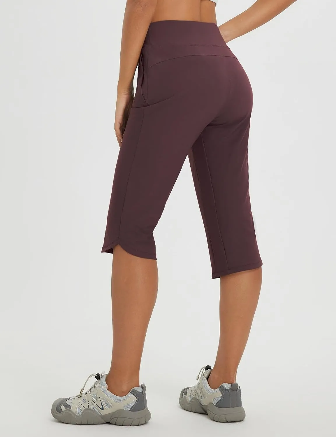 baleaf Women's 17'' Capri Pants Lighweight Cargo Capris Quick Dry Zipper Pockets Hiking Biking Casual Outdoor