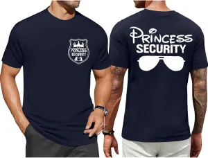 FRYAID Princess Security Team Shirt Men Magical T-Shirt Magic Kingdom Tees Dad Birthday Party Family Trip Short Sleeve Tops