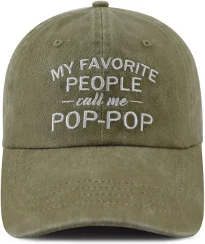 My Favorite People Called Me Pop Pop Pa Pa Uncle Hat, Funny Embroidered Father Day Birthday Gifts Baseball Cap