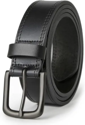 VATAN Men's Genuine Leather Casual Every Day Jeans Belts, Handmade Men Leather Belt with Gift Box