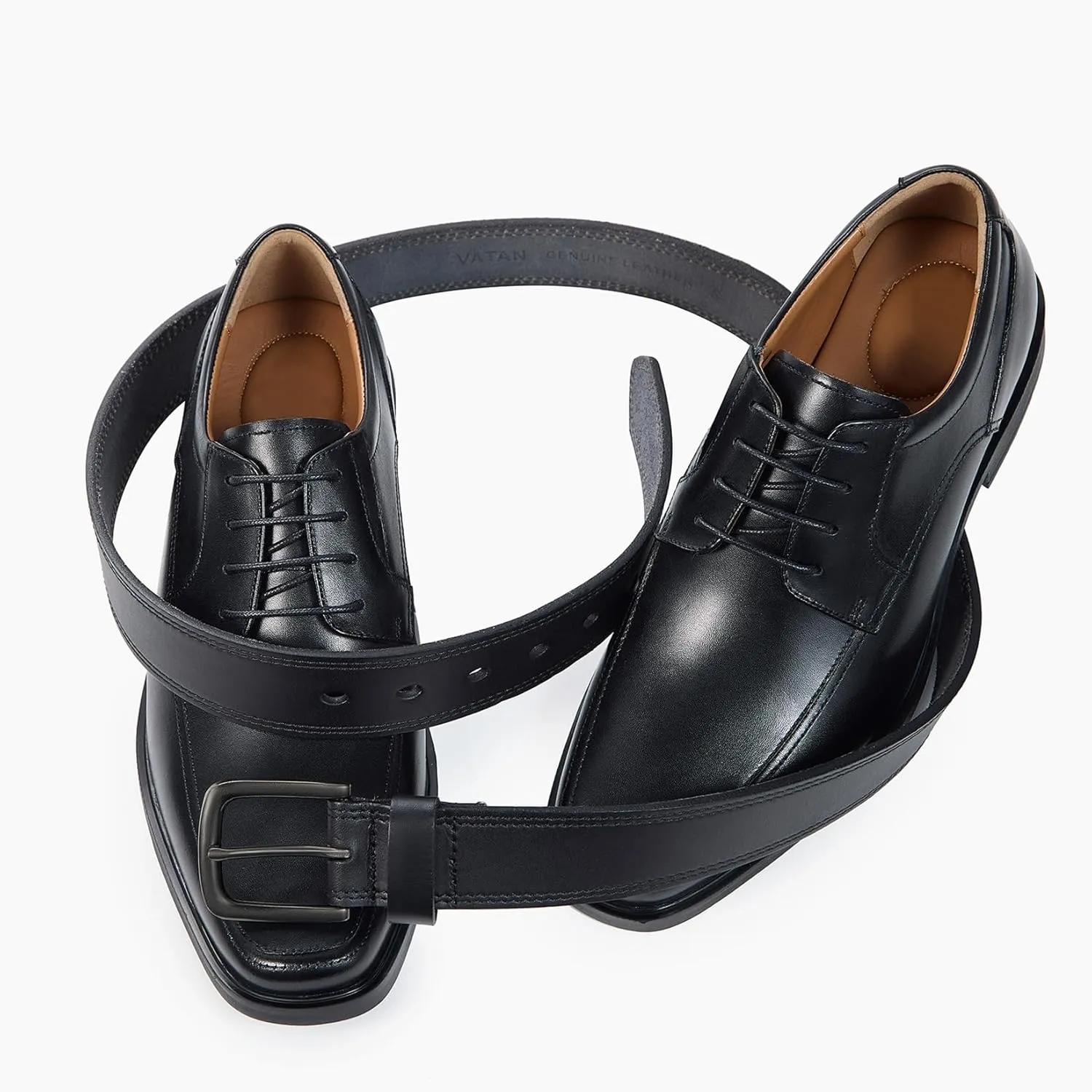 VATAN Men's Genuine Leather Casual Every Day Jeans Belts, Handmade Men Leather Belt with Gift Box